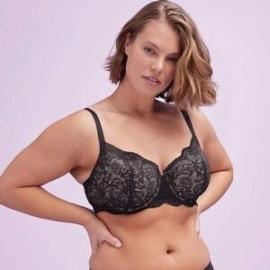 NWT ThirdLove 24/7 Black Lace Balconette Bra Size 42F 42DDD